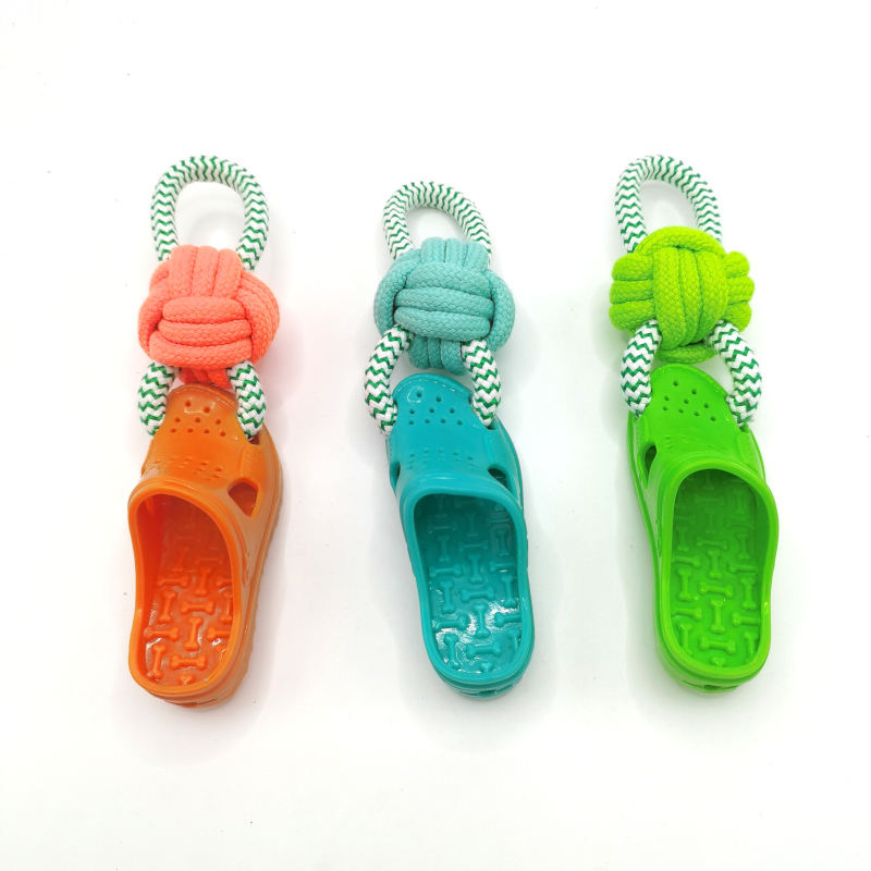 Jouet pour animaux de compagnie en corde de chaussure TPR grinçante