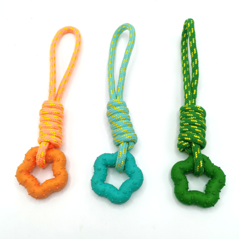 Étoile TPR avec jouets à mâcher en corde