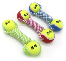 Avantages de polyvalence de jouet de chien de tennis de corde de coton de double boule